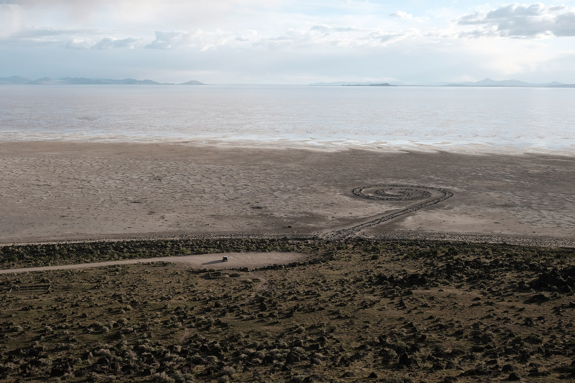Spiral Jetty, Robert Smithson, 1970. Great Salt Lake, Utah, photo: Daniel Zwangsleitner, March 2025
