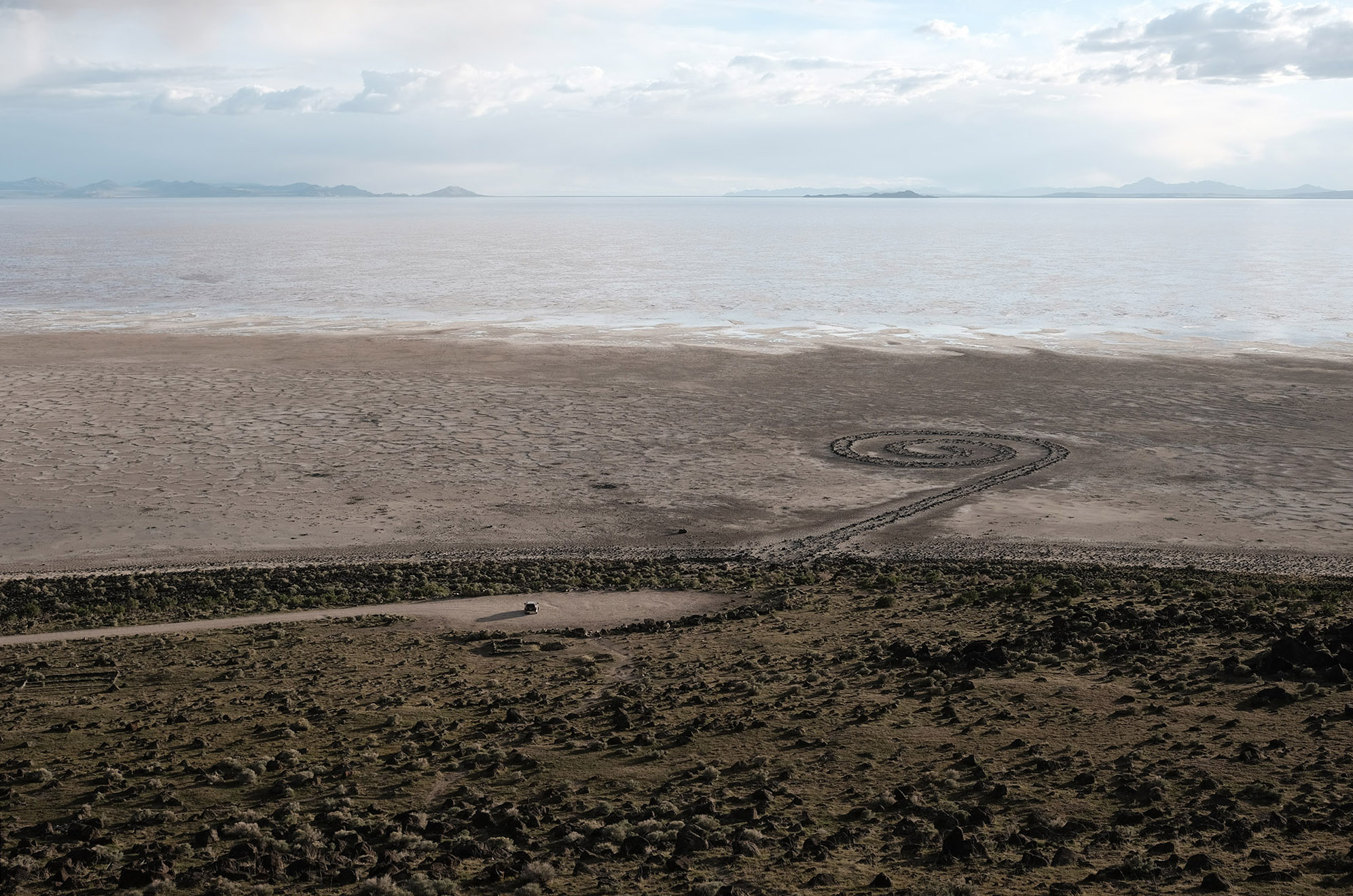 Spiral Jetty, Robert Smithson, 1970. Great Salt Lake, Utah, photo: D. Zwangsleitner, March 2025